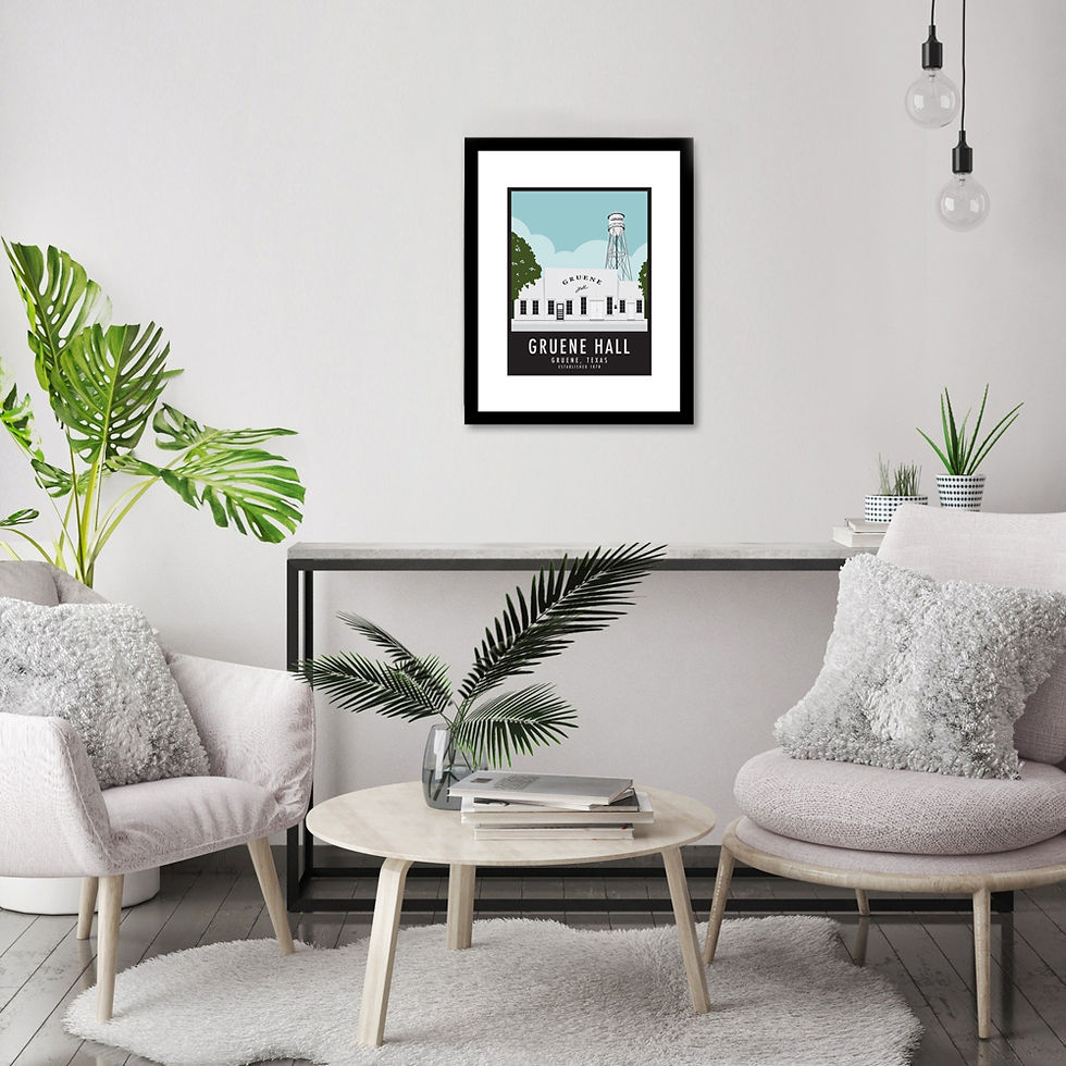Thumbnail: 8"x10" FRAMED GRUENE HALL ART PRINT