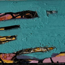Colourful abstract painting depicting rocks of Newfoundland