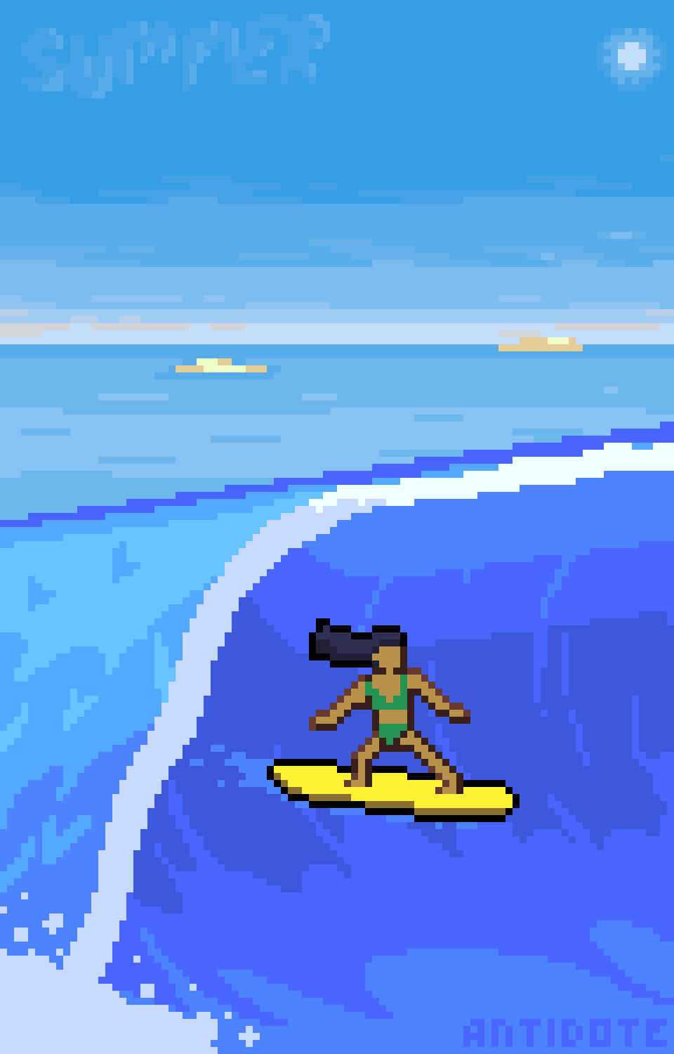 Pixel Art Surfing animation