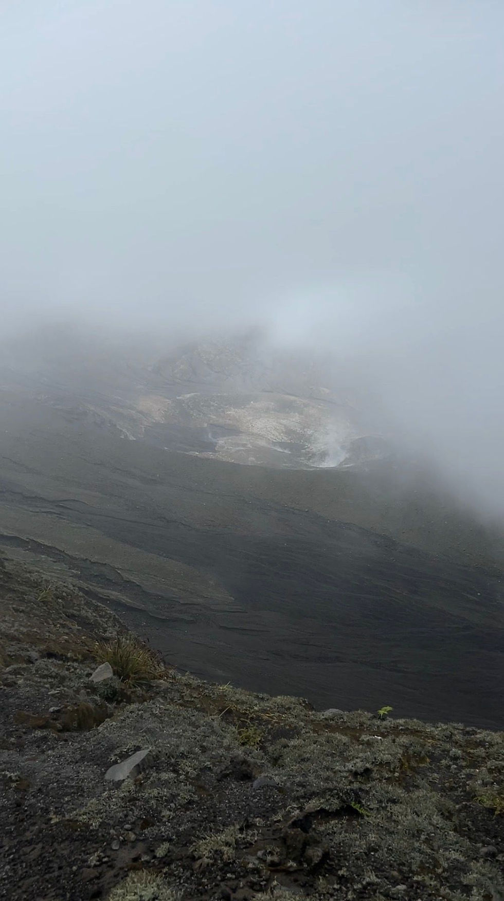 this is the view of the crater.Just got lucky,the fog cleared a little