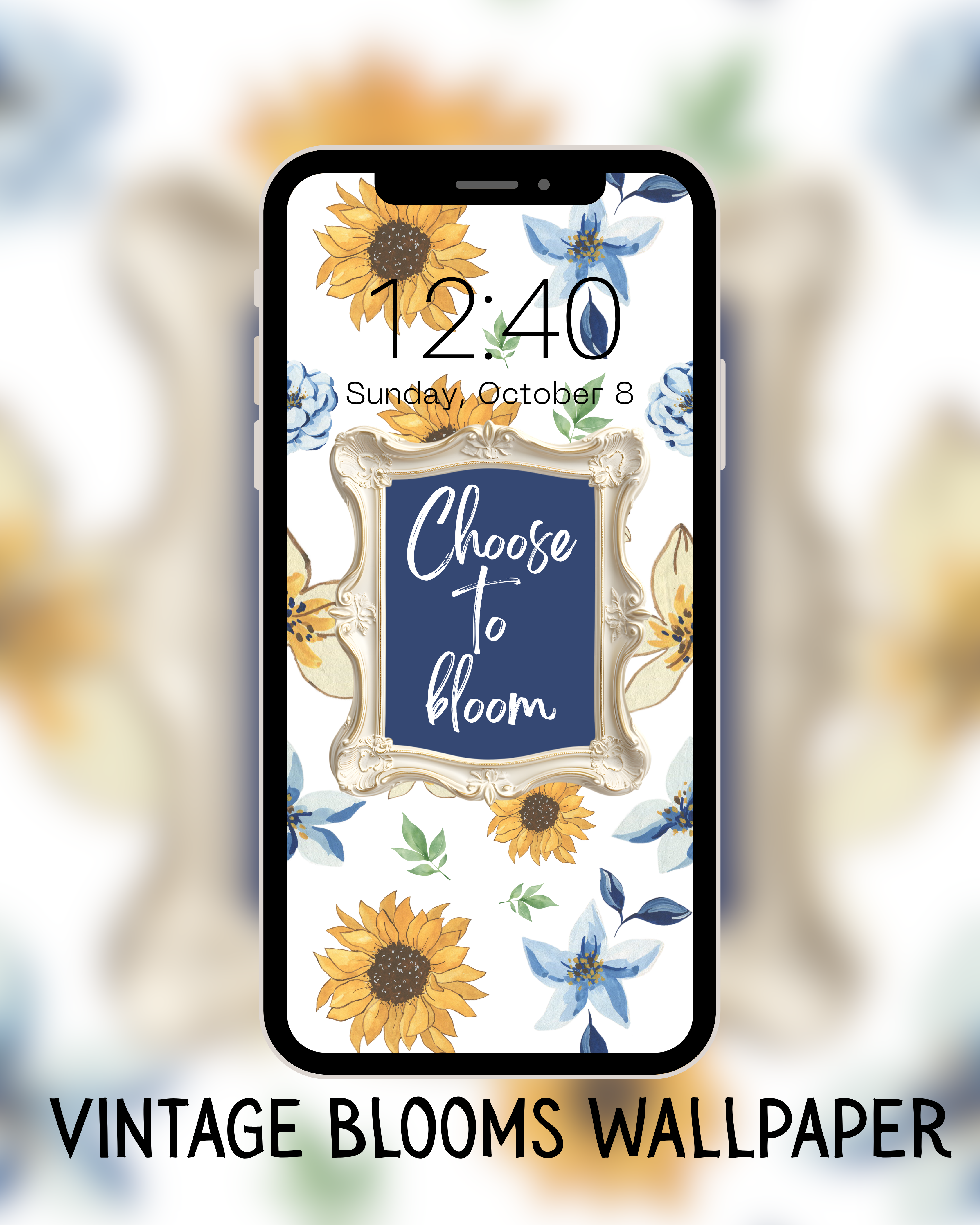 Vintage Blooms Digital Wallpaper