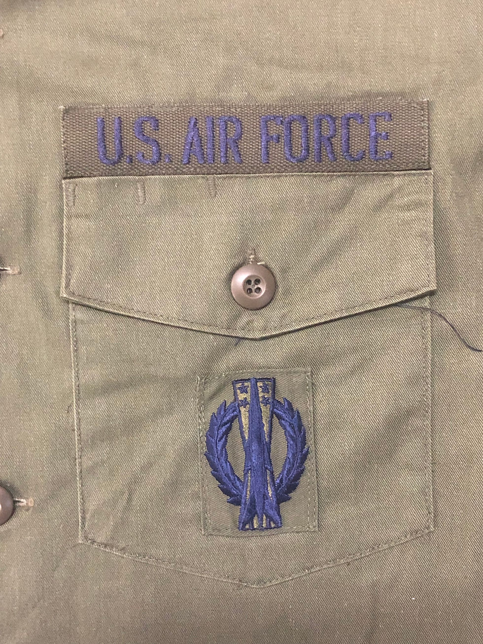 Thumbnail: US Air Force Poly/Cotton OG-107 Green Officer Utility Fatigue Shirt