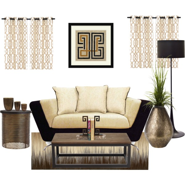 Beige on Black Couch