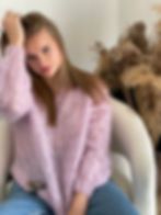 Miniatura: Sweter Aster Pudrowy Róż