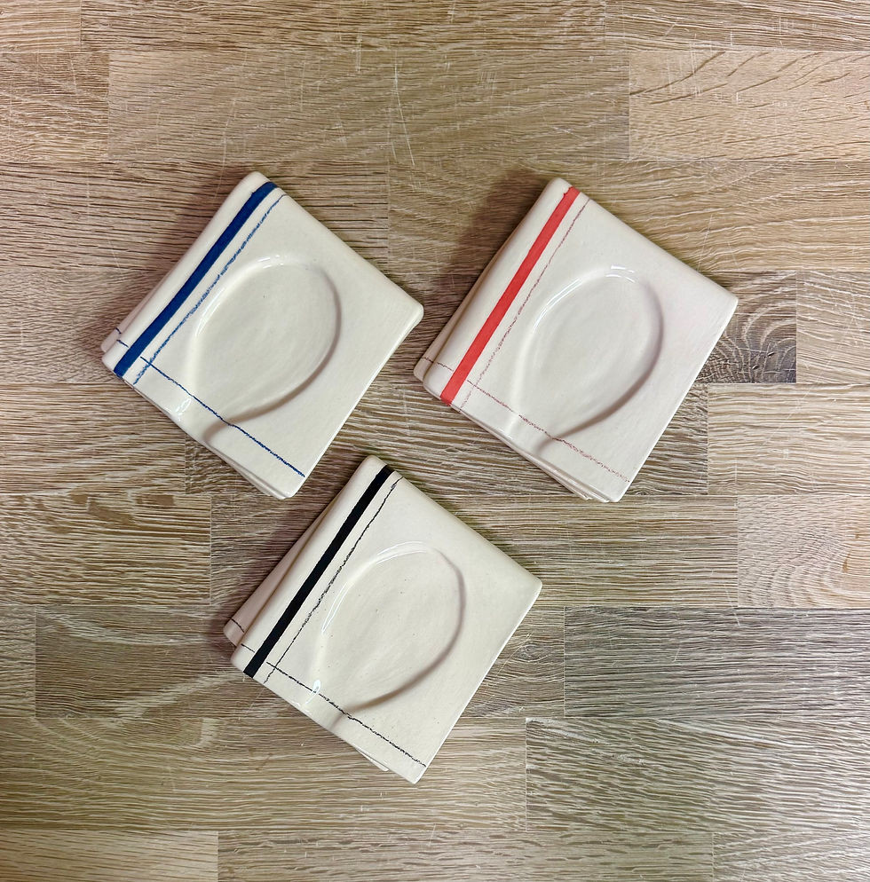 Miniature : Repose cuillère "façon torchon" noir