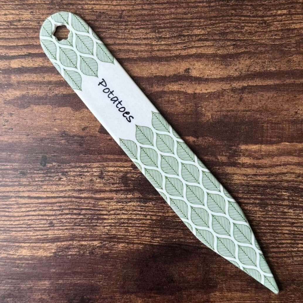"Potatoes" Garden Marker - Green Leaves