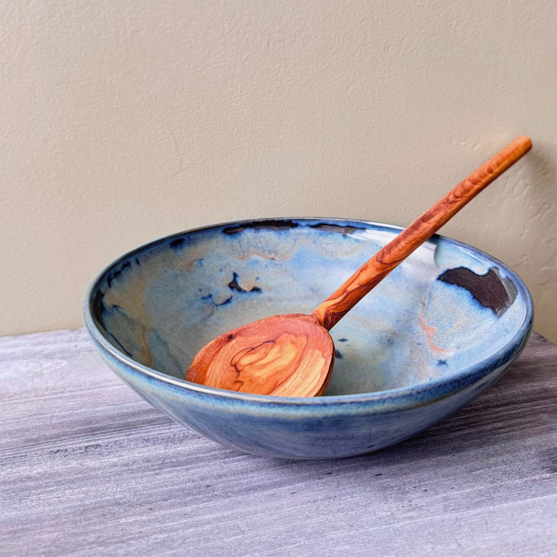 8.25" Porcelain Serving Bowl - Blue Mix