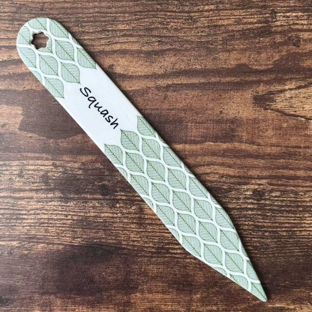 "Squash" Garden Marker - Green Leaves