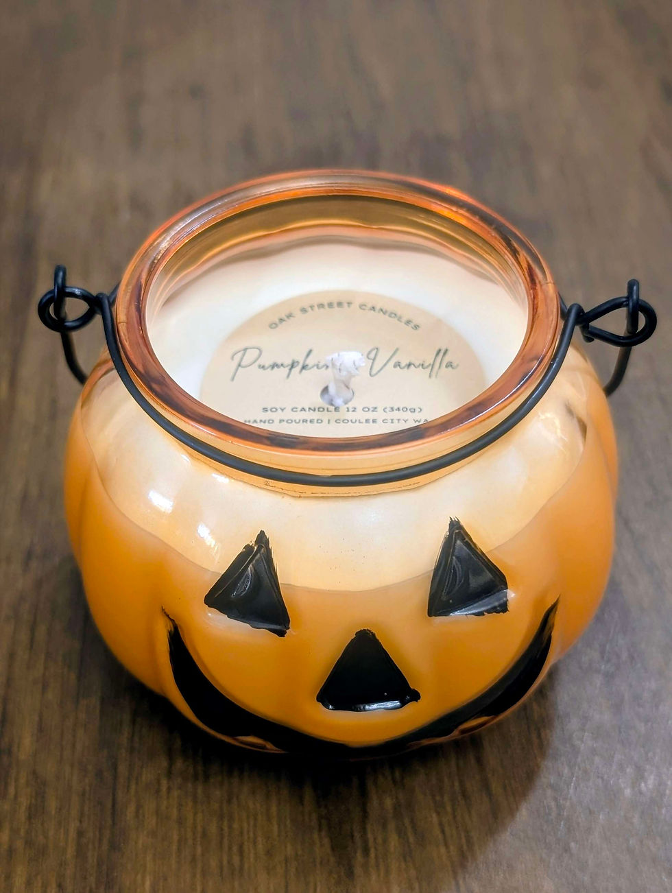 Jack-O-Lantern Pumpkin + Vanilla Soy Candle
