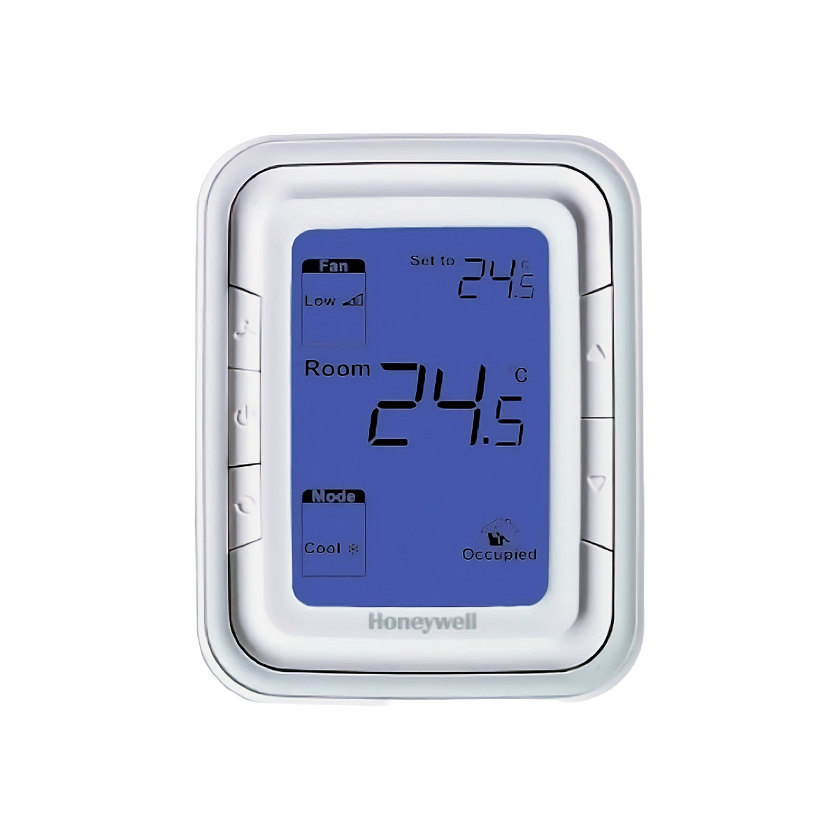 Termostato digital Honeywell Halo T6861H2WB para Fan Coil de 2 y 4 tubos, diseño vertical con pantalla LCD retroiluminada