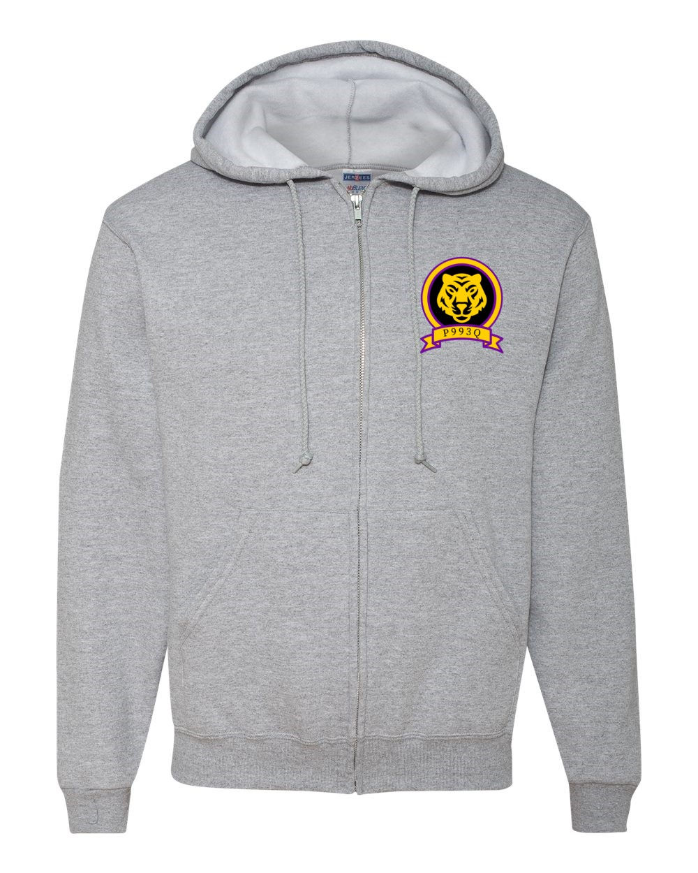 993 Grey Zip Up Hooded Sweatshirt