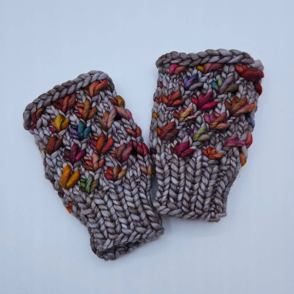 Thumbnail: Lotus Flower Fingerless Mitts