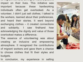 Dressing Dreams : Volunteering To Provide Affordable Clothings To Migrant Domestic Workers
