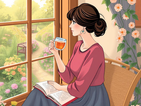 woman sitting by a window