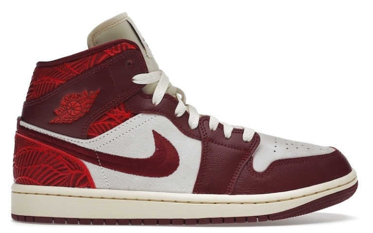 Jordan 1 Mid SE Tiki Leaf Team Red