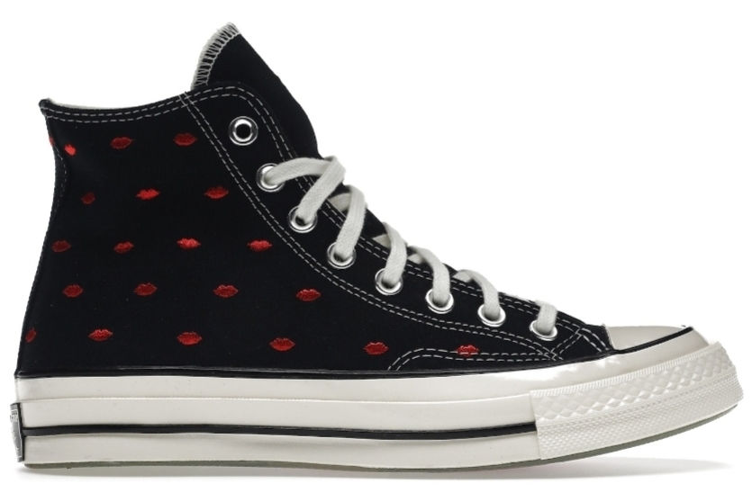 Converse Chuck Taylor All-star 70 Hi Embroidered Lips Black