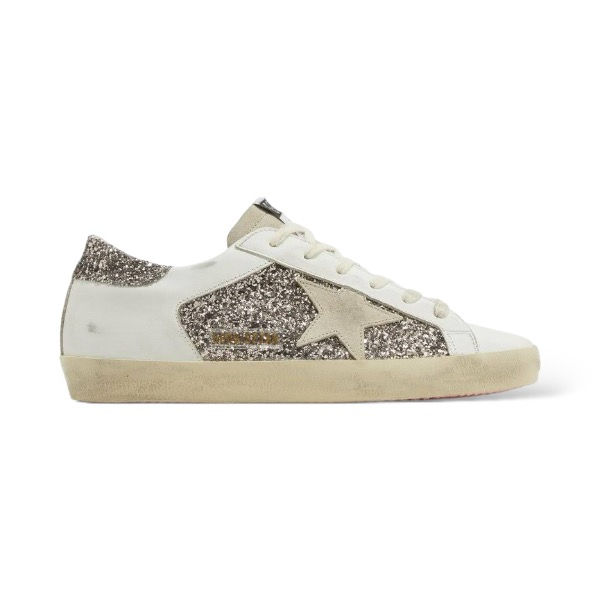 GOLDEN GOOSE SUPER STAR 'WHITE DOUBLE SILVER GLITTER'