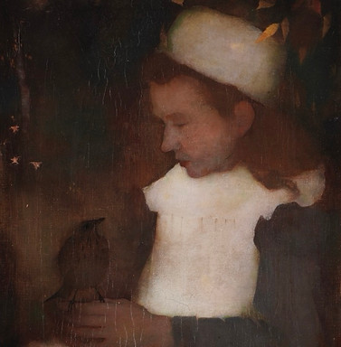Kunsthandel Haarlem: Schilderij Jan Mankes kunst kopen, Meisje met lijster Museum Arnhem tentoonstelling