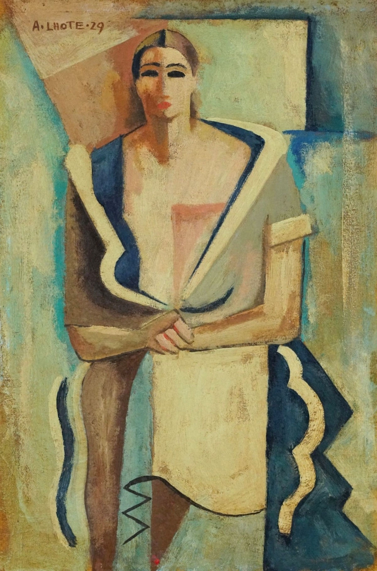 Peinture du peintre français et cubiste André Lhote à vendre, Femme assise, 1929. Volkskrant, Eva Jinek Student Bob Scholte
