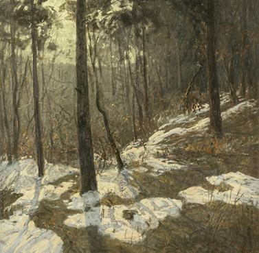 Erwin Starker te koop Boslandschap met smeltende sneeuw