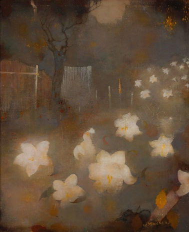 Kunsthandel Bob Scholte Fine Art biedt een schilderij van kunstschilder Jan Mankes te koop aan, Dromerig lelieveldje PAN 2021