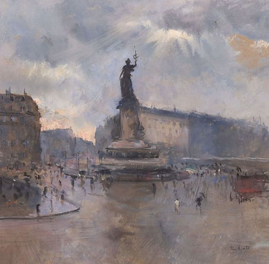 Kunsthandel Haarlem: Tekening van Siebe ten Cate te koop Place de la Republique Paris