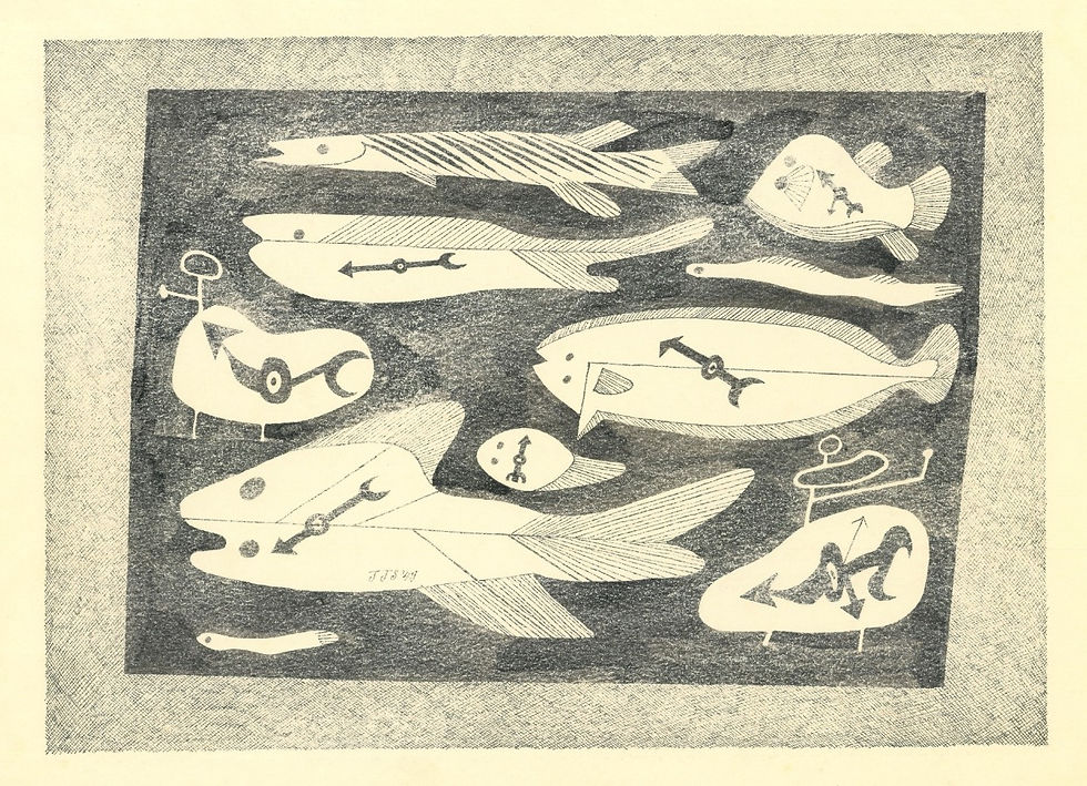 Monotype Jan Schoonhoven te koop, Tijdvissen, 1949
