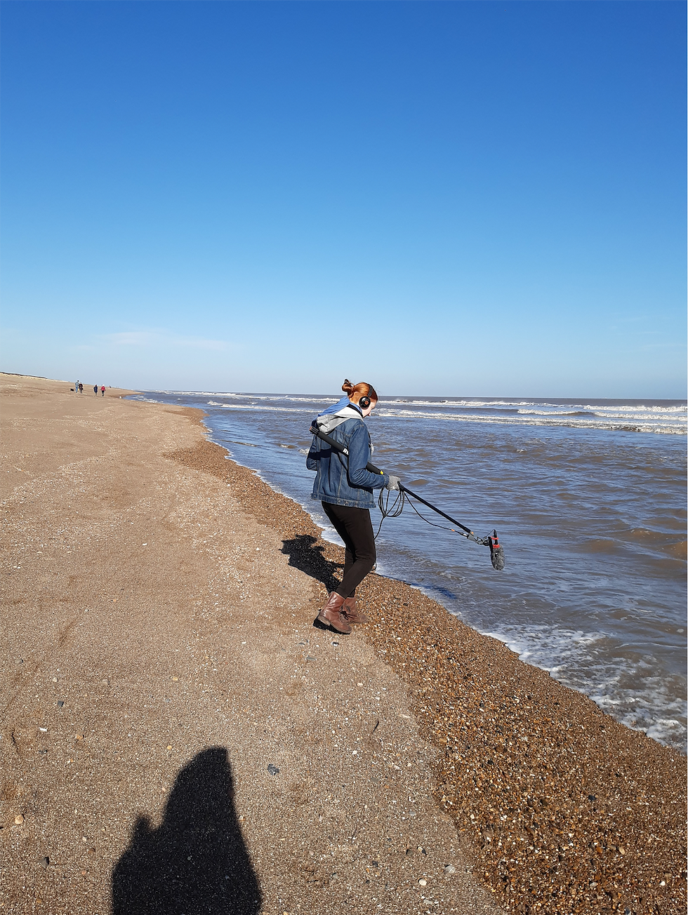 Recording ocean ambiance in Louth, Lincolnshire