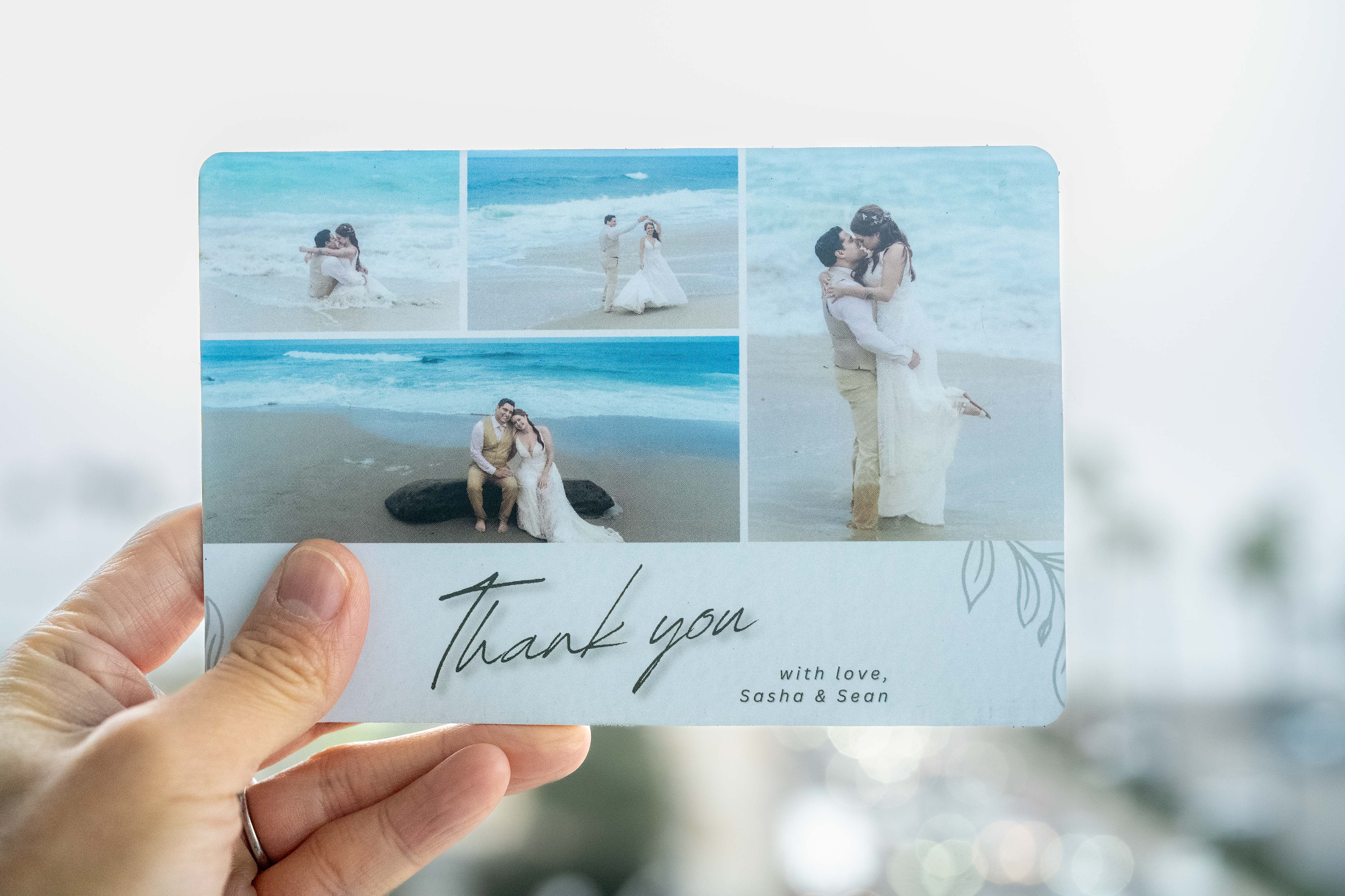 Magnet Wedding Thank You Cards with Photo, Ultra-Thick Personalized Photo Card