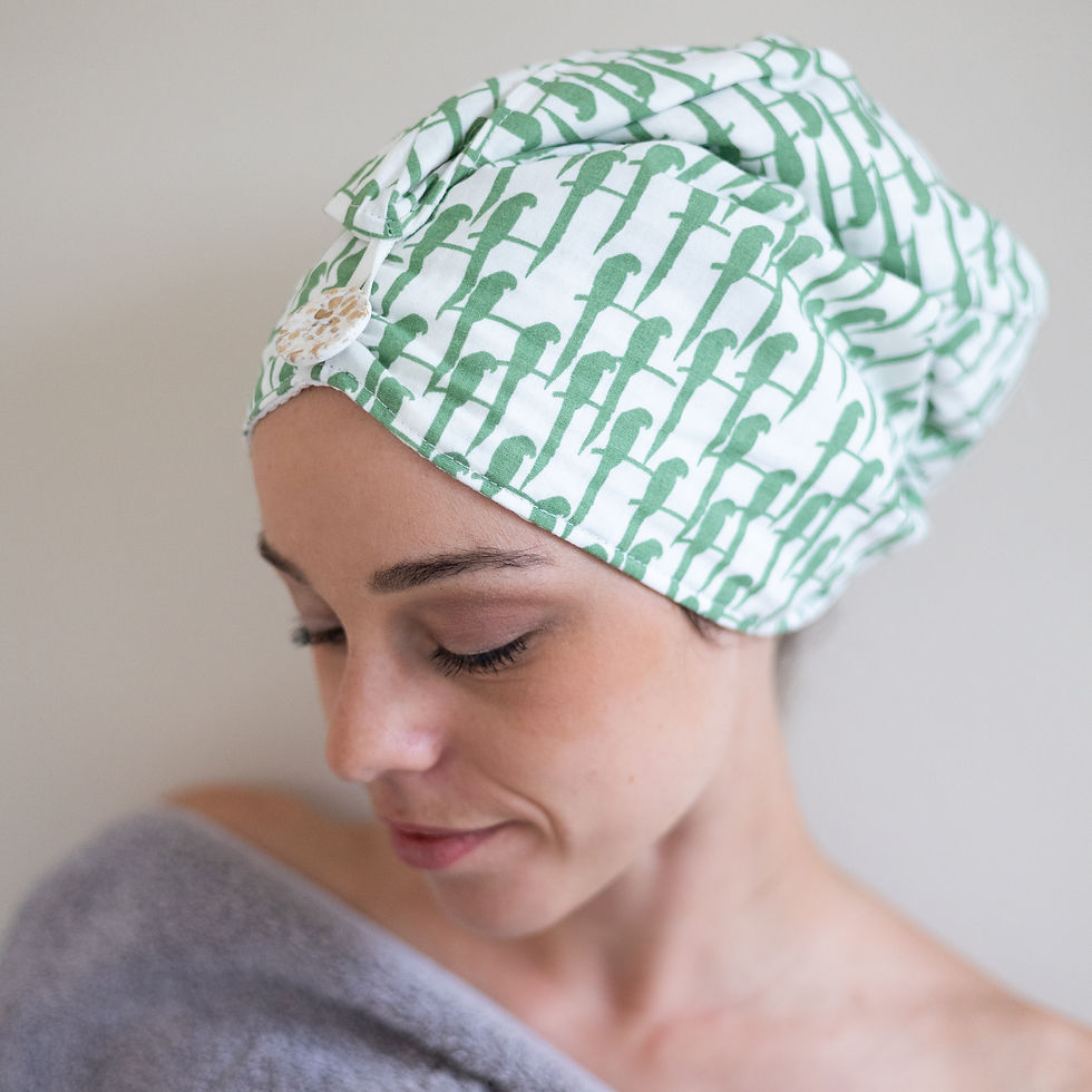 Serviette à cheveux coton & nid d’abeille – Douceur, absorption