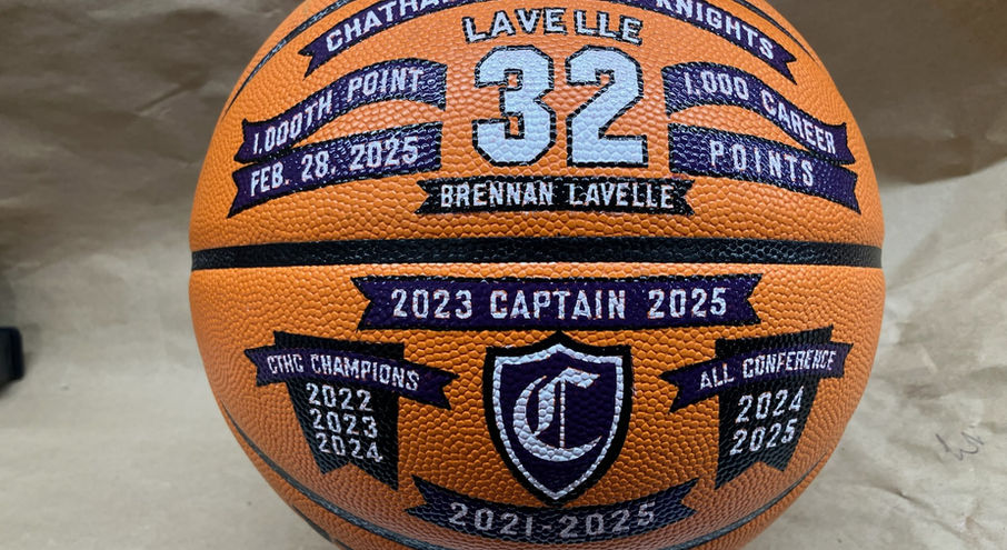hand painted 1000 point basketball decorated to order