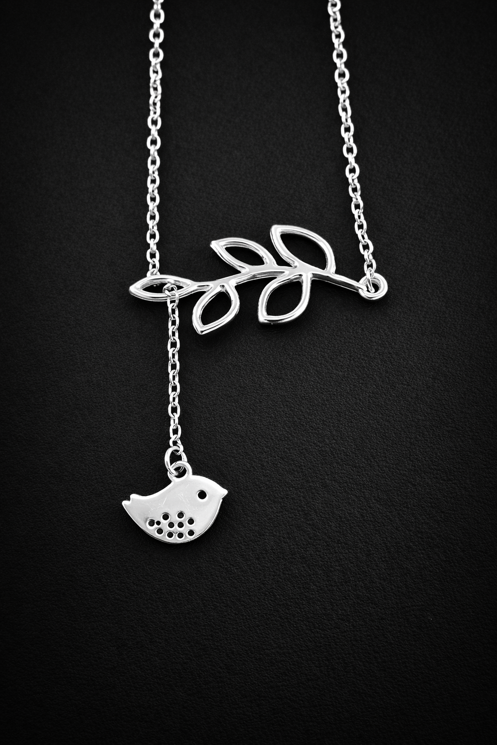 Bird & Leaf dual pendant Chain