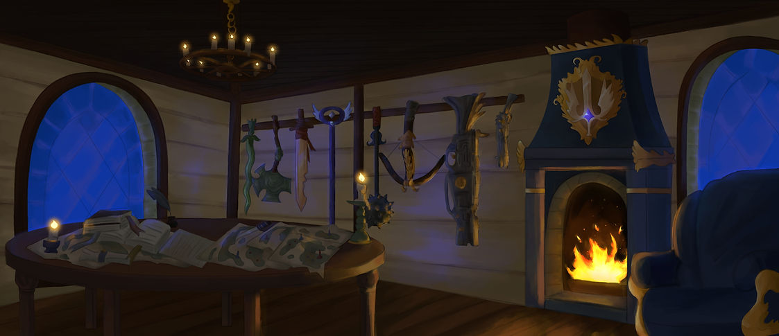 Main room at night