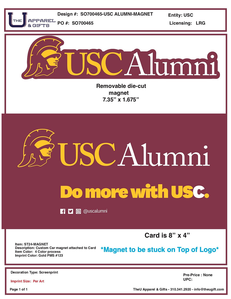 SO700465-USC ALUMNI-MAGNET-918-ART