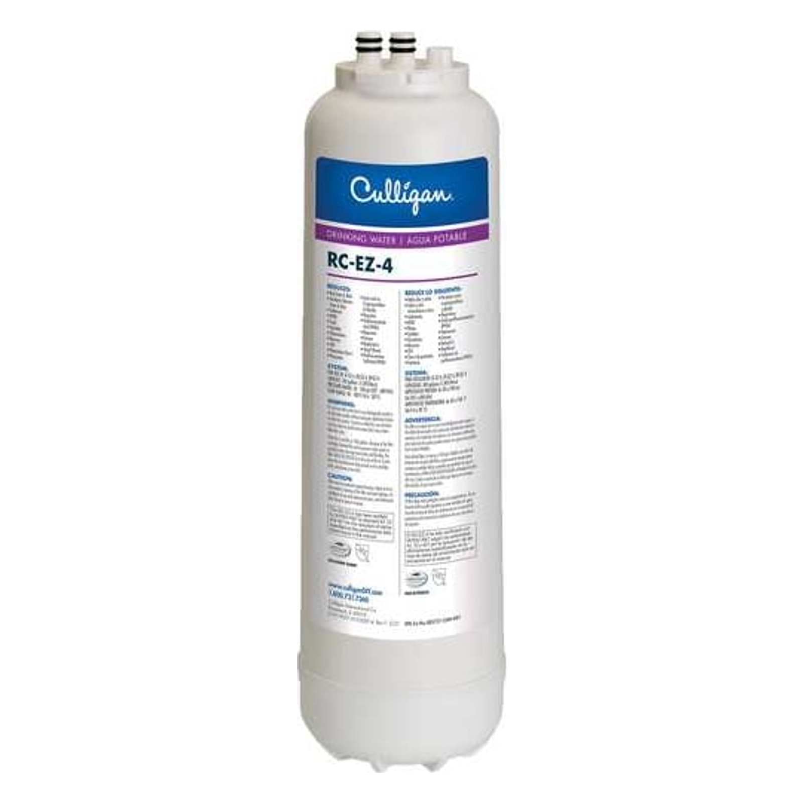 Culligan RC-EZ-4 quick-connect water filter cartridge on white background