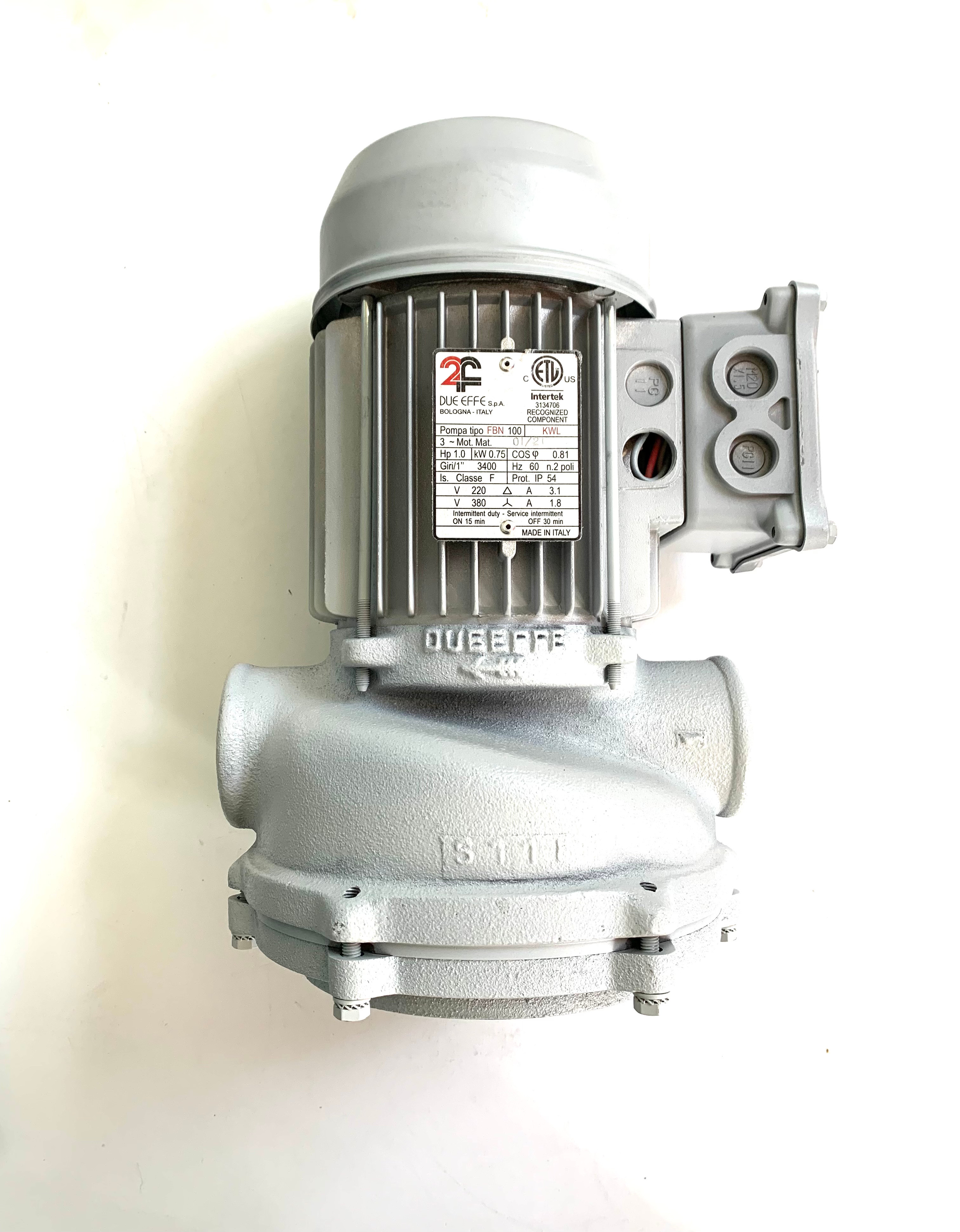 FBN100 KWL Due Effe Pump Motor Part 0702173 / Old M16844 / FMB 0702087
