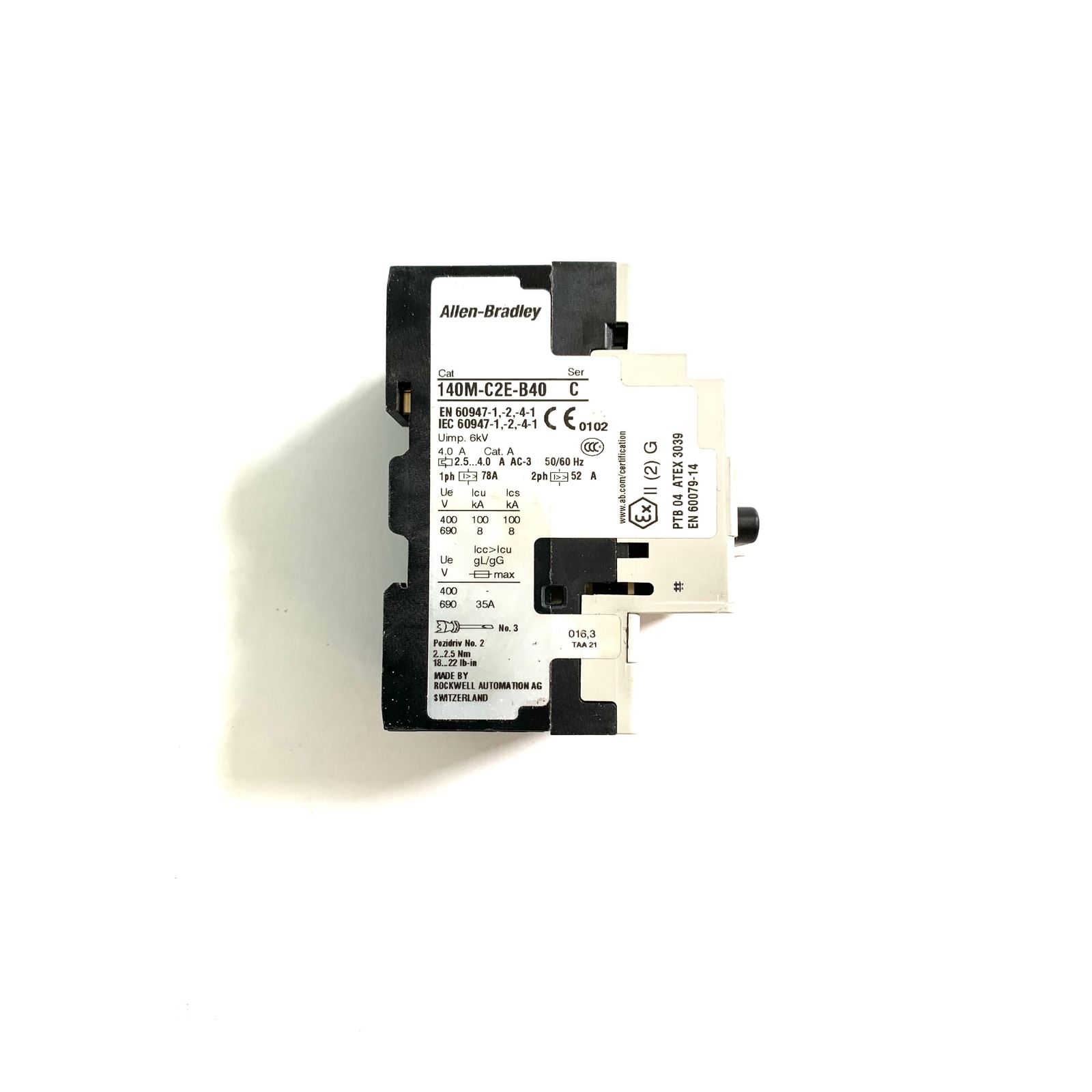 Allen Bradley ALLEN BRADLEY 140M-C2E-B40 OVERLOAD primary product photo for dry cleaning machine service