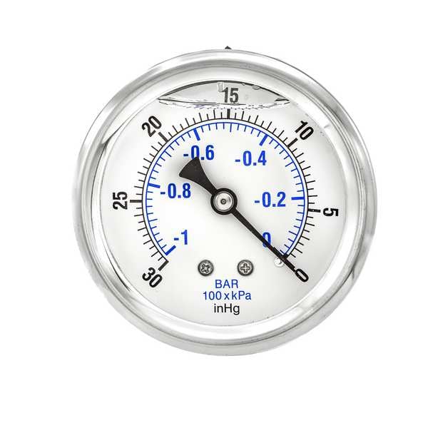 Aftermarket vacuum gauge minus 1 to 0 bar 1/4 inch NPT center back connection for dry cleaning still service