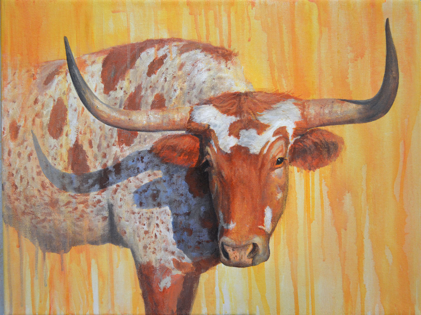 Outlaw Of The Brush Longhorn Painting Lee Casbeer