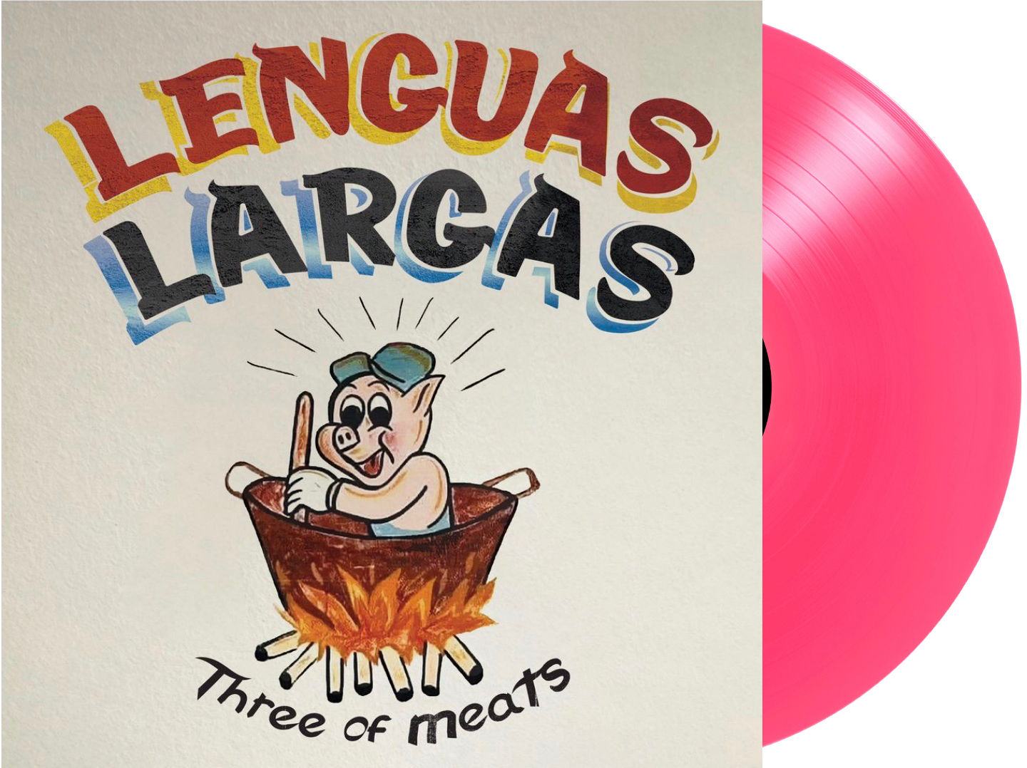 LENGUAS LARGAS - Three of Meats LP (Pink Vinyl)