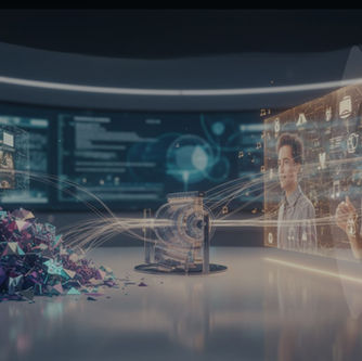 Uma representação de dados sendo transformados em experiencia personalizada