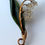 Thumbnail: Vintage Fahrner gold, crystal and jadeite brooch