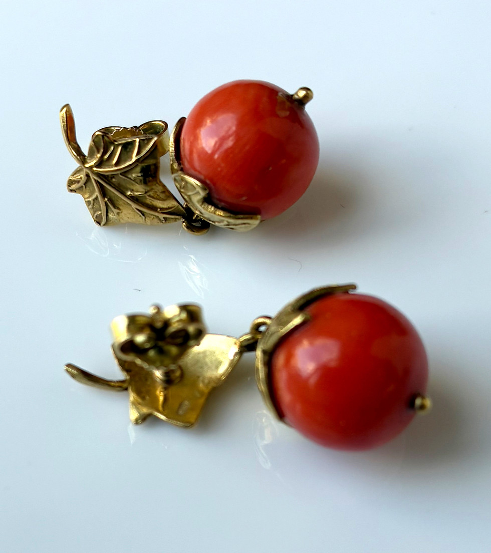 Thumbnail: Gold coral berry earrings