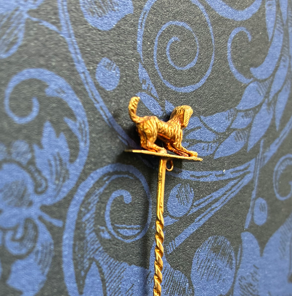 Thumbnail: Antique gold dog pin