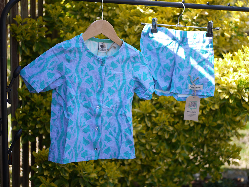 Miniature : Short singes mauve et turquoise