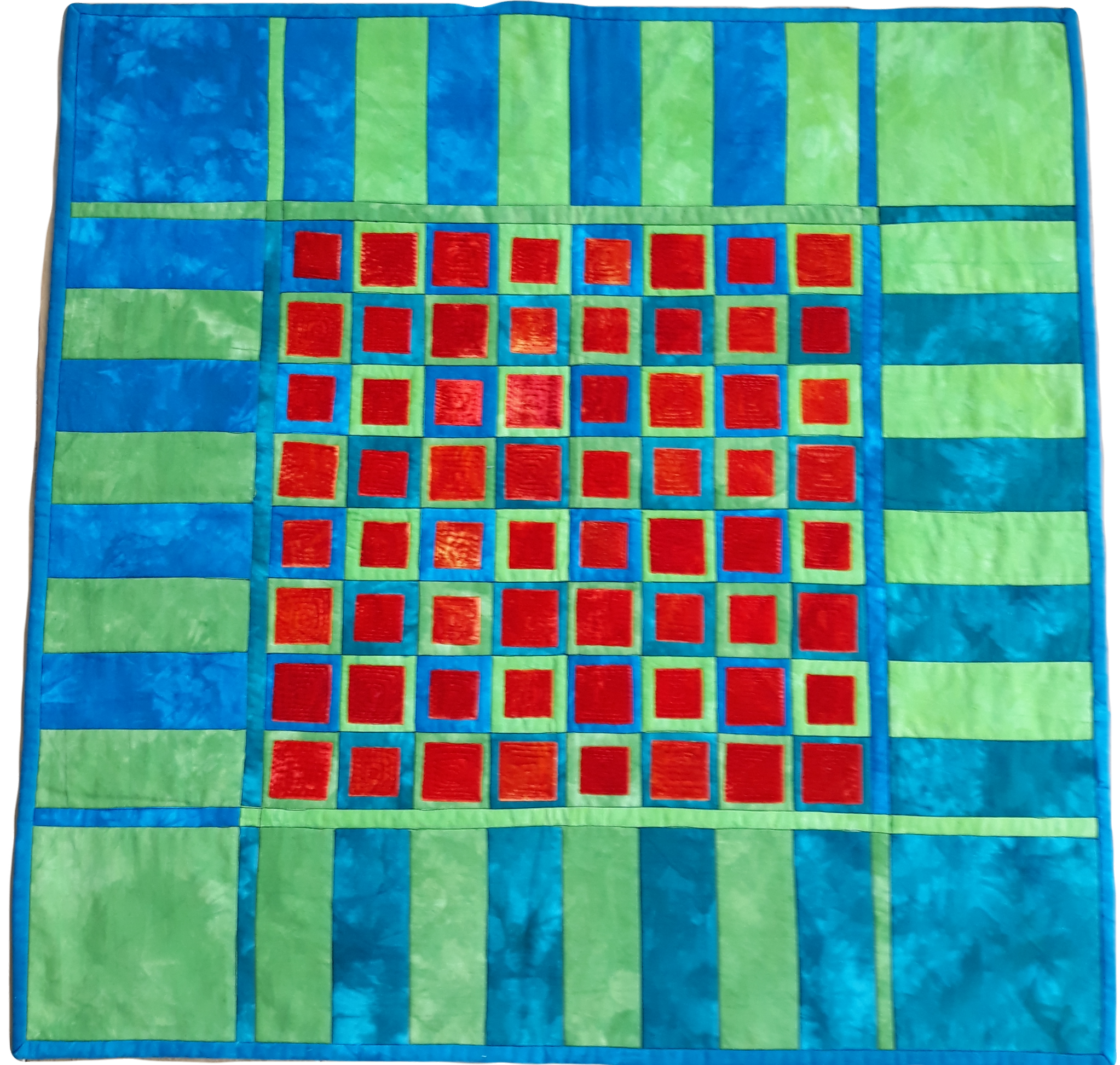 Green Blue Squares Wallhanging Kit