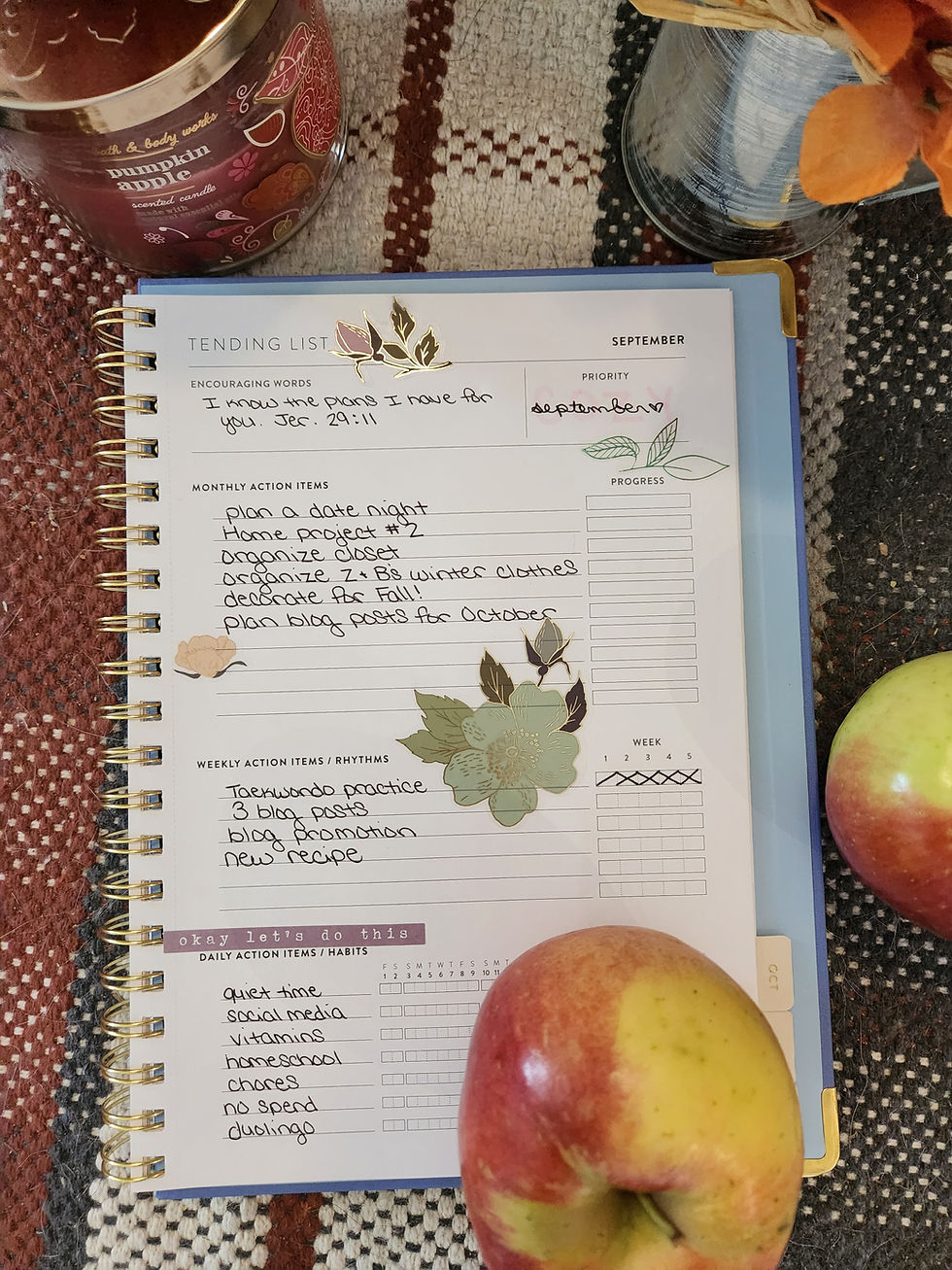Planner with fall decor