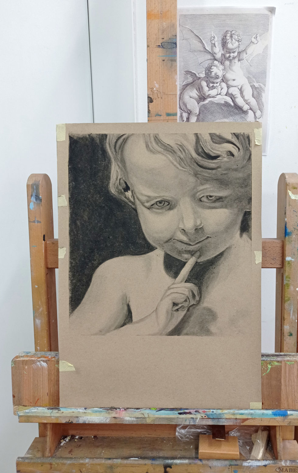 el amor amenazante cupido carboncillo