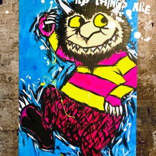 Monster, Where the Wild Things Are painting on canvas by WOO10 | Sling or Die | Kimberly Wooten