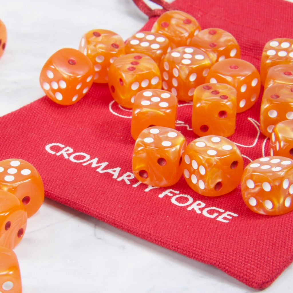 Quick Pick Pearl Orange 12mm Dice x 30